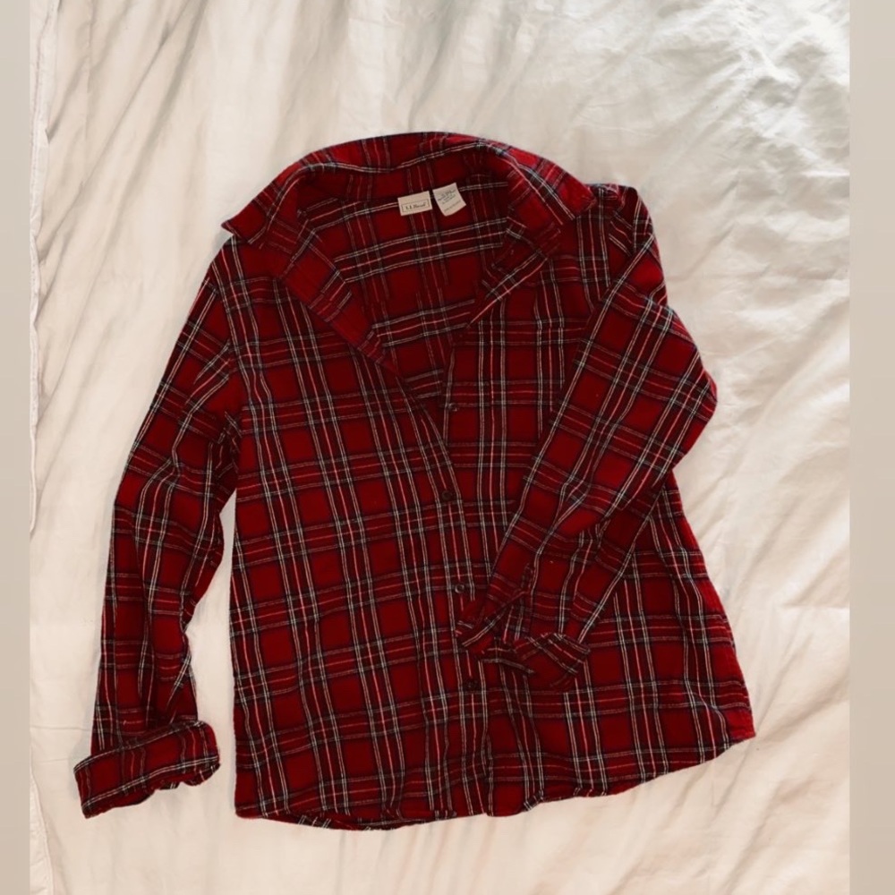 Red L.L. Bean flannel